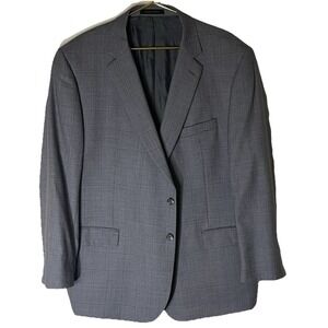 Joseph A. Bank Reserve Sport Coat Men's 50R‎ Blue window pane Plaid Silk & Wool